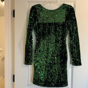 Nasty Gal Green Sequin Mini Dress